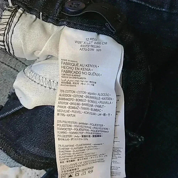 Girls LEVI'S 510 Skinny  Jeans - Dark Wash - size 12 - Picture 3 of 5